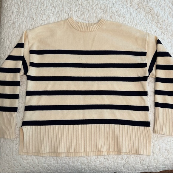 Zara Woman Striped Crew Neck Sweater - Picture 2 of 11